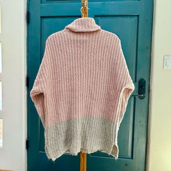 NWOT Abercrombie & Fitch (XL) color block turtleneck sweater, Pink + Gray - Picture 5 of 9